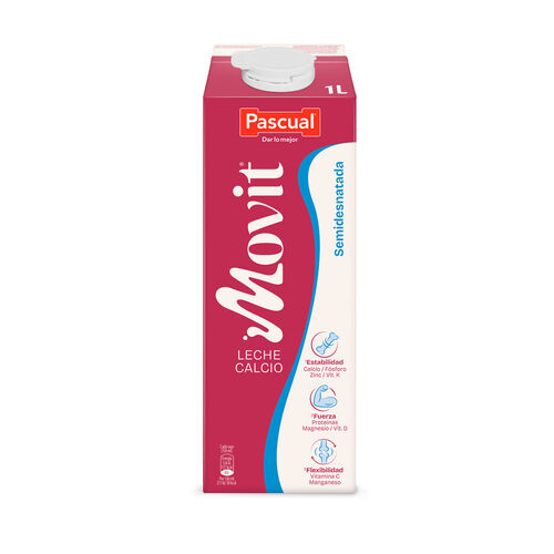 Leche semidesnatada con calcio Movit PASCUAL 1L image number