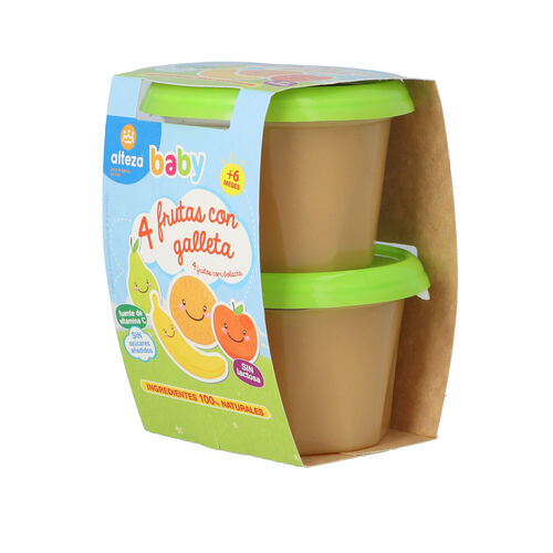Tarrito ALTEZA 4 frutas galleta 2x200g image number