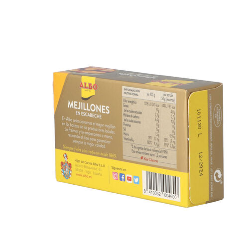 Mejillon ALBO escabeche 9/13p 115g image number