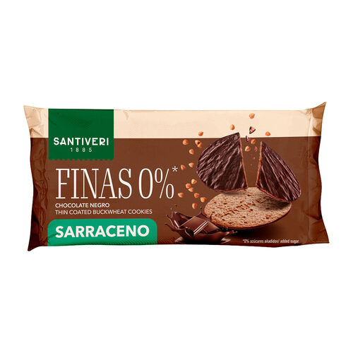 GALLETA FINA CON CHOCOLATE 0% AZUCARES AÑADIDOS SANTIVERI 90g image number