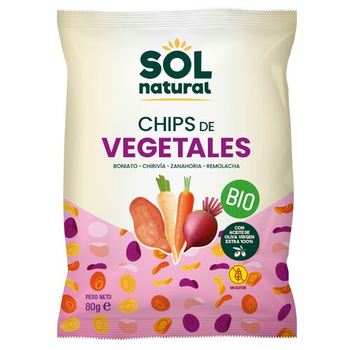 CHIPS DE VEGETALES CON ACEITE DE OLIVA BIO 80g image number