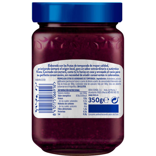 Mermelada Extra de ar&aacute;ndanos de temporada HERO 350g image number