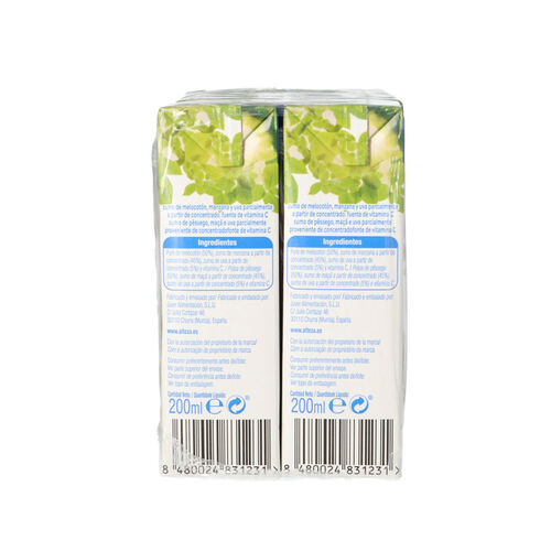 Zumo de melocoton, uva y manzana ALTEZA 6x200ml image number