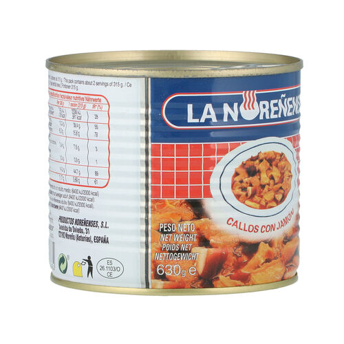 Callos jam&oacute;n NORE&Ntilde;ENSE 2 raciones 620g image number