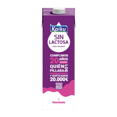 LECHE DESNATADA SIN LACTOSA KAIKU 1L image number