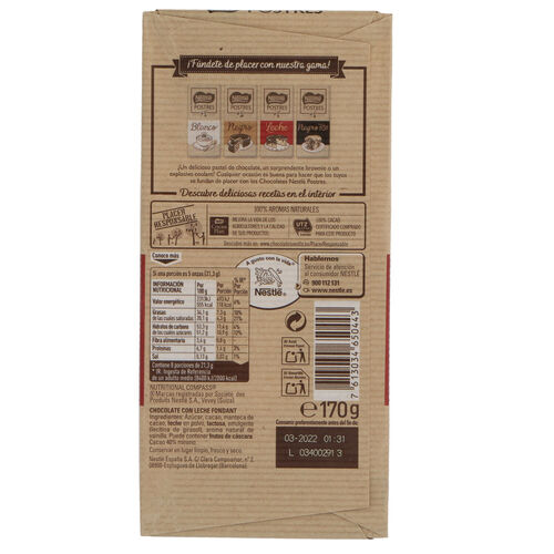 Chocolate leche postres NESTL&Eacute; 170g image number