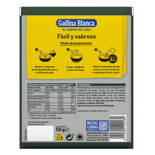 Salsa pimienta verde GALLINA BLANCA 58g image number