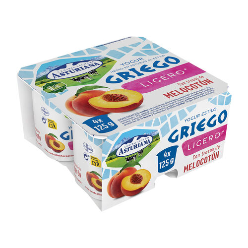 YOGUR GRIEGO CON MELOCOTON CENTRAL LECHERA ASTURIANA 4X125g image number