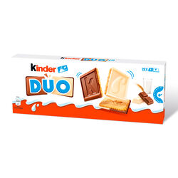 Galleta recubierta de chocolate DUO Milk/White KINDER 150g