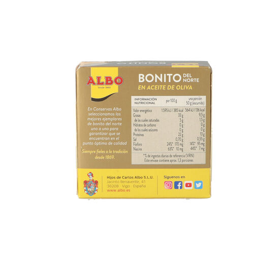 Bonito del Norte en aceite de oliva ALBO 92g image number