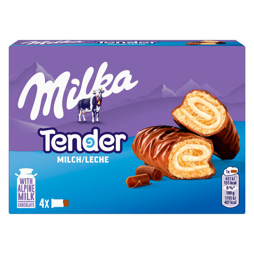 ROLLO DE BIZCOCHO TENDER LECHE MILKA 148g image number