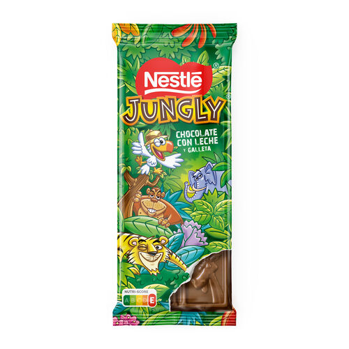CHOCOLATE CON LECHE Y GALLETA JUNGLY NESTLE 90g image number