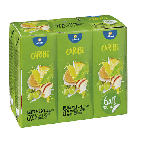Bebida fruta+leche 0% grasa Caribe ALTEZA 6x20cl image number