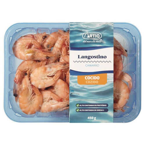 LANGOSTINO COCIDO 23/27 ARTIQ CONGELADO 450g image number