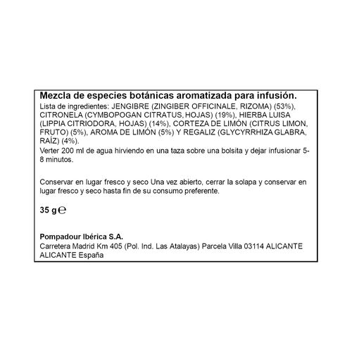 Infusi&oacute;n de jengibre y lim&oacute;n ALTEZA 20uds image number