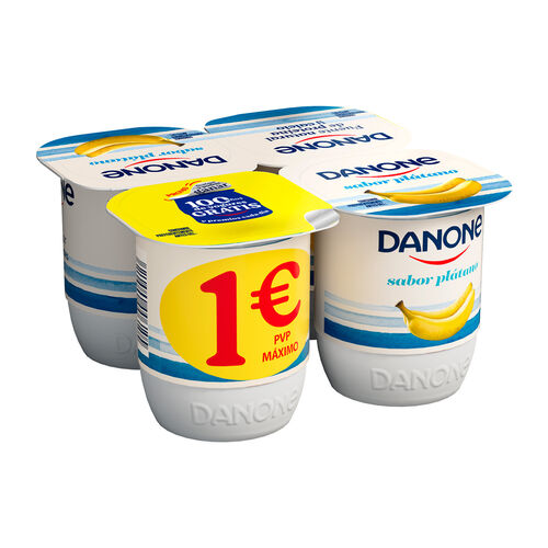 Yogur sabor pl&aacute;tano DANONE 4x120g image number