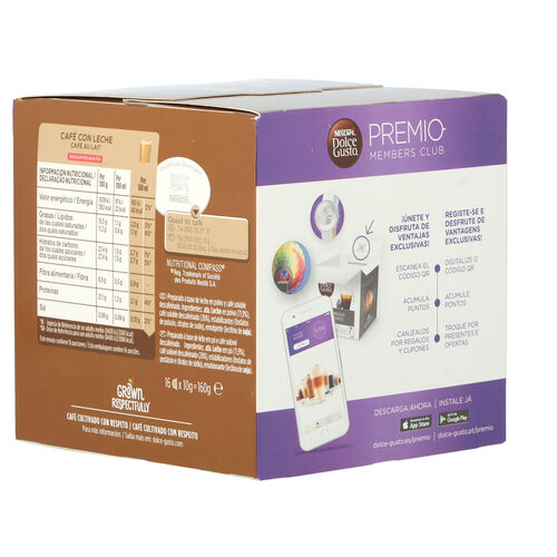 Caf&eacute; DOLCE GUSTO leche descafeinado 16 c&aacute;psulas image number