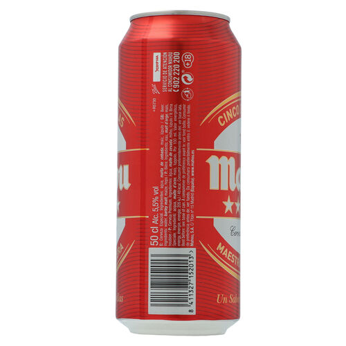 Cerveza MAHOU 5 Estrellas lata 50cl image number