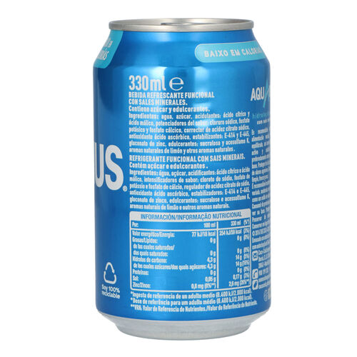 Bebida isot&oacute;nica AQUARIUS lata 33cl image number