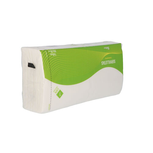 SERVILLETA PAPEL SELEX BLANCA 30X30 1 CAPA PAQUETE 160 uds image number