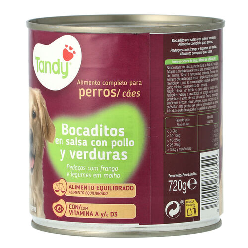 ALIMENTO PARA PERRO BOCADITO CON POLLO Y VERDURA TANDY 720g image number