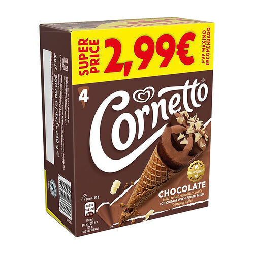 Helado cono de chocolate cornetto 4x90ml image number