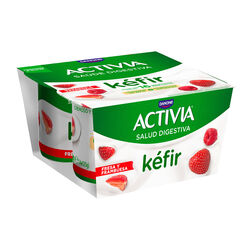 K&eacute;fir con fresa y frambuesa ACTIVIA 4x125g