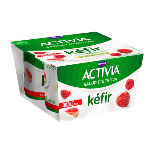 K&eacute;fir con fresa y frambuesa ACTIVIA 4x125g image number
