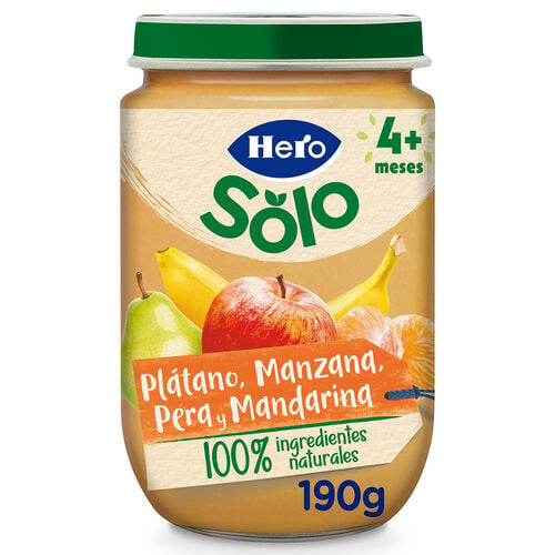 Tarrito pl&aacute;tano, manzana, pera, fresa y ar&aacute;ndanos HERO 235g image number