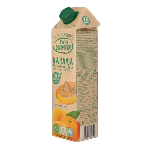 Zumo de naranja exprimida con pulpa DON SIMON 1L image number
