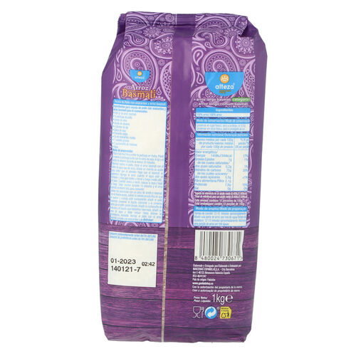 ARROZ BASMATI ALTEZA, KG. image number