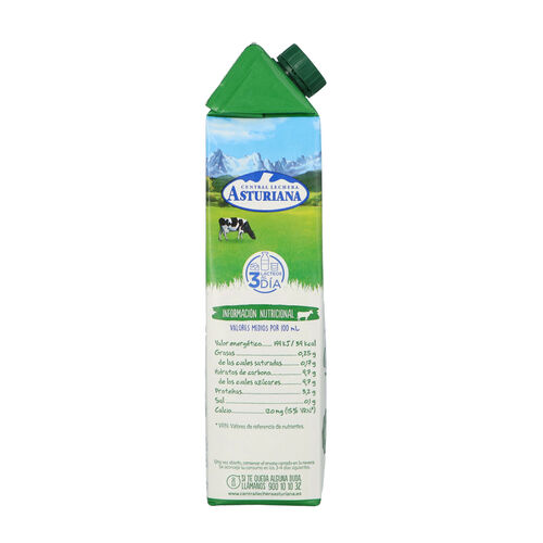 LECHE DESNATADA CENTRAL LECHERA ASTURIANA 1L image number