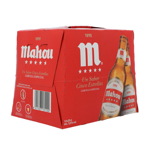 CERVEZA MAHOU 5 ESTRELLAS 12x25cl image number