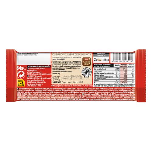 Chocolate NESTL&Eacute; con leche y FILIPINOS blancos 84g image number