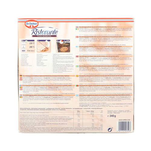 Pizza congelada de Barbacoa RISTORANTE DR. OETKER 340g image number