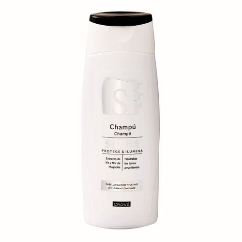 Champu silver para cabello blanco y platino con extracto de iris y FLOR de magnolia CROWE 400ml image number