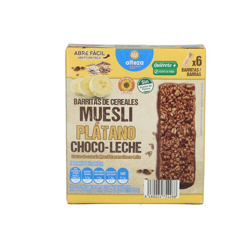 BARRITA CEREALES PLATANO CHOCOLATE ALTEZA 150g PACK 6 image number