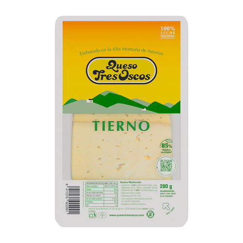 Queso Tierno en lonchas TRES OSCOS 200g image number