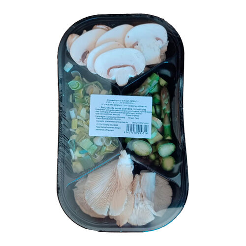 COMBINADO DE ESPARRAGOS AJOS SETAS Y CHAMPIÑON LAMINADO 200g image number