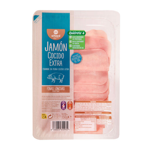 JAMON COCIDO REDUCIDO EN SAL ALTEZA LONCHA FINA 150g image number