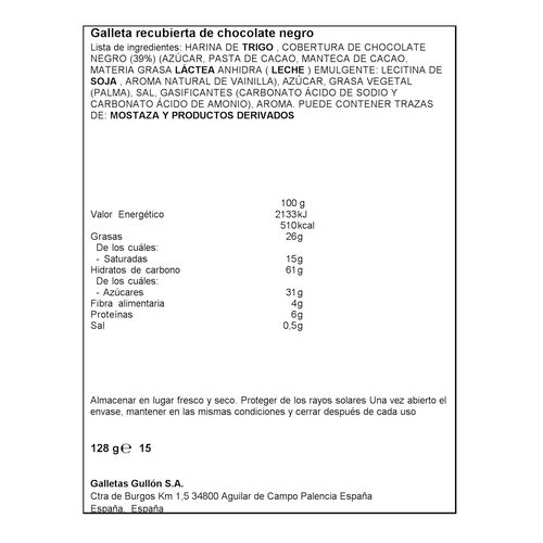 AROS ALTEZA CHOCOLATE NEGRO 128g image number
