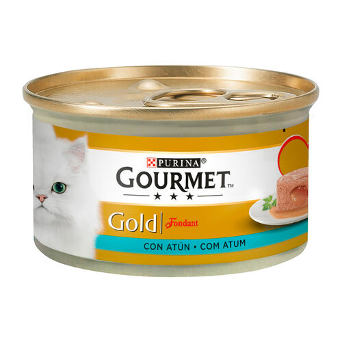 Comida h&uacute;meda para gato adulto fondant con at&uacute;n GOURMET Gold 85g image number