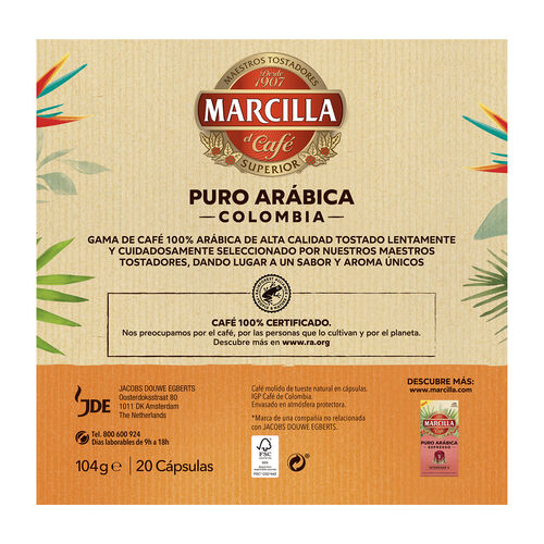 CAFE EXPRESO PURO ARABICA DE COLOMBIA MARCILLA 20 CAPSULAS image number