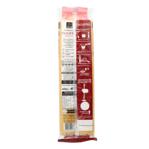 Pasta fina spaghetti GALLO 400g image number