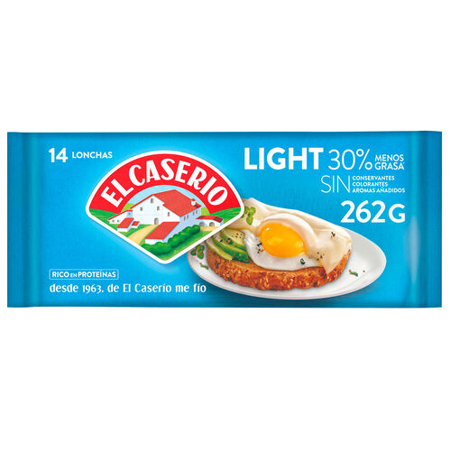 QUESO CASERIO LIGHT 14 LONCHAS 262g image number