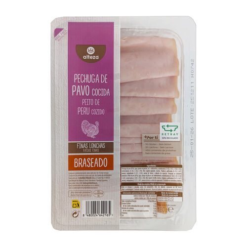 Pechuga de pavo finas lonchas braseado ALTEZA 180g image number