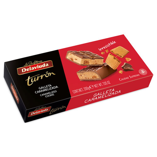 Turr&oacute;n de galleta caramelizada DELAVIUDA 200g image number