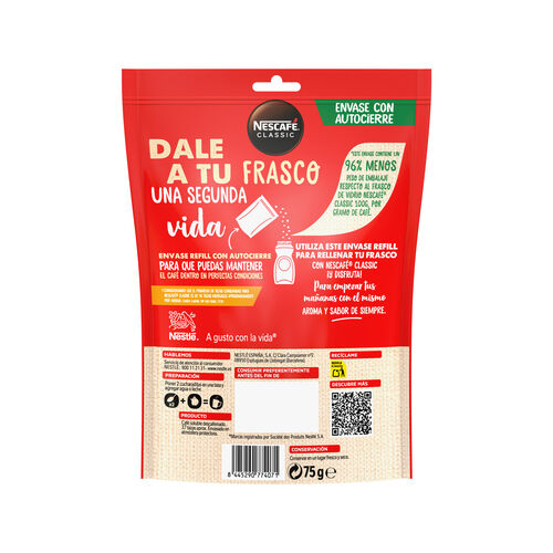 CAFE SOLUBLE DESCAFEINADO NESCAFE 75g image number