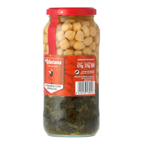 Garbanzos espinacas LA ASTURIANA 570g image number