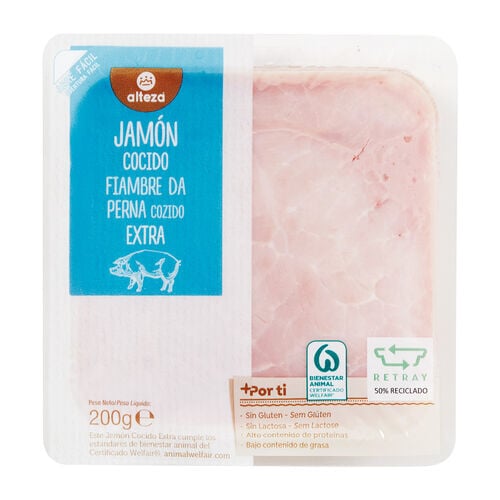 Jam&oacute;n cocido Extra 85% ALTEZA 200g image number